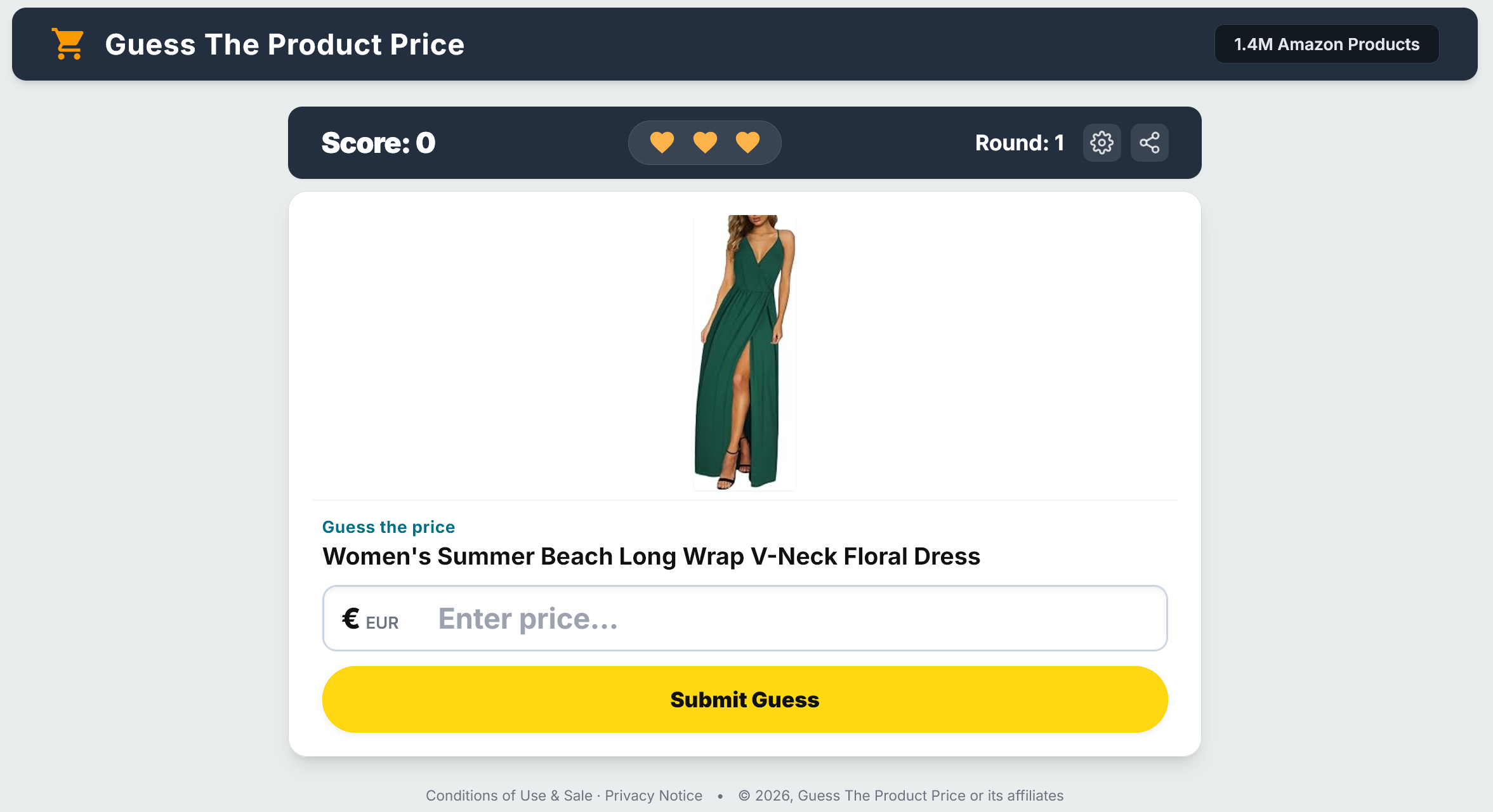 Guess The Product Price