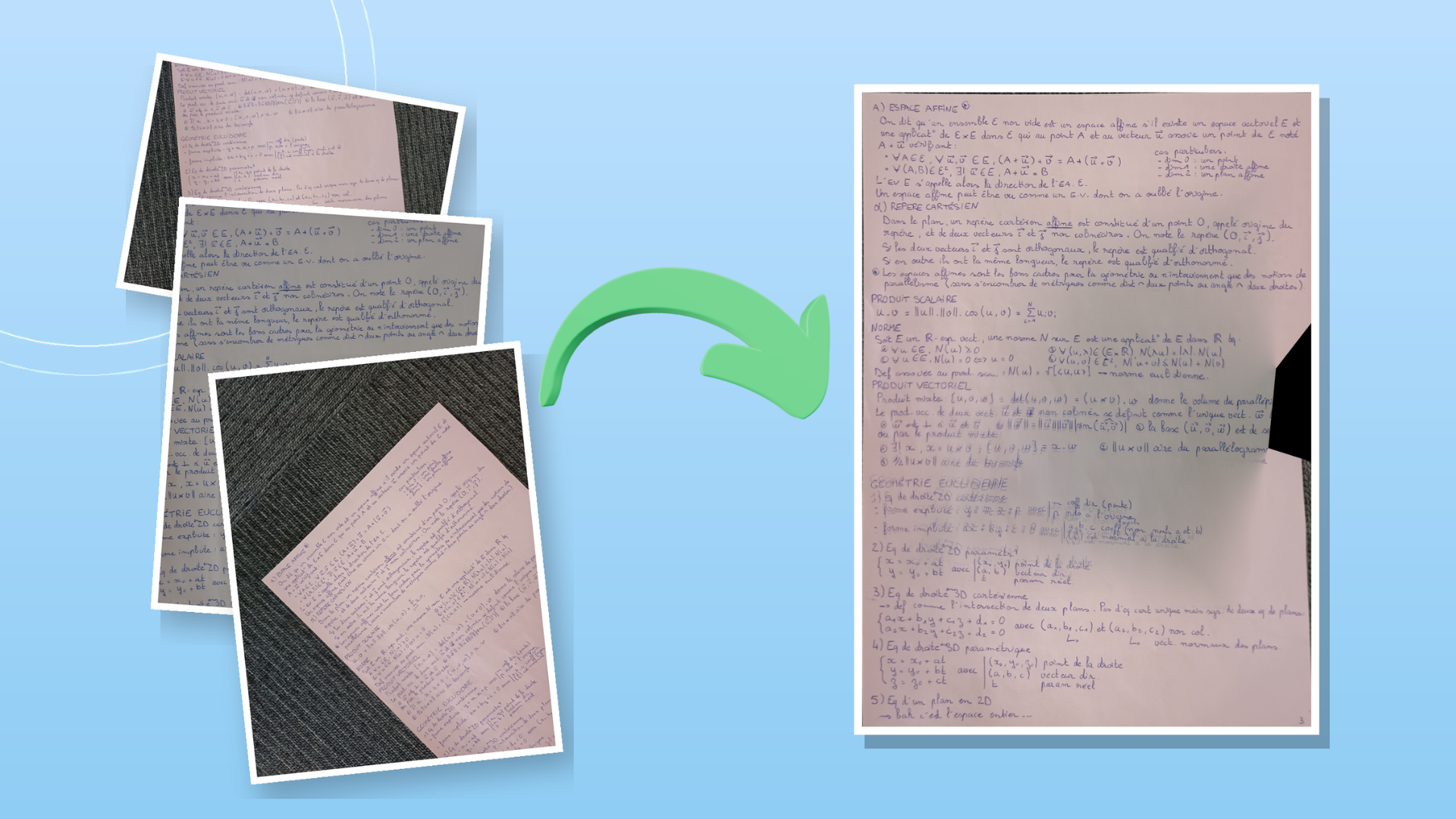Multi-view document reconstruction and stitching